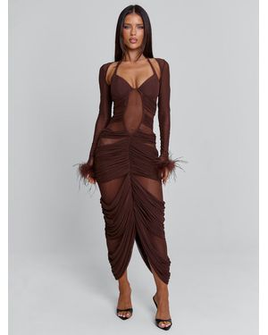 Outcast Cherrey Maxi Dress Chocolate - Brown