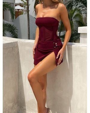 Outcast Beau Mini Dress Burgundy - Red