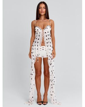 Outcast Ashlyne Top Cream Polka Dot - White