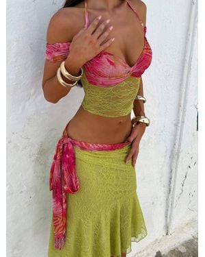 Outcast Pippin Midi Skirt Pina Colada - Red