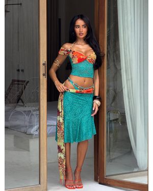 Outcast Pippin Midi Skirt Tigerlily - Multicolor