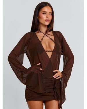Outcast Roberta Mini Dress Chocolate - Brown