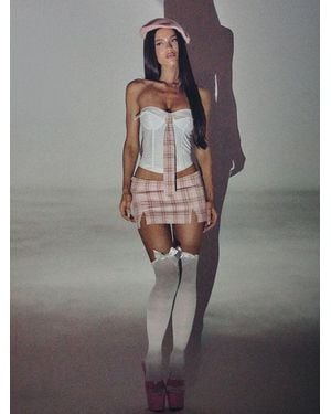 Outcast Schoolgirl Micro Mini Skirt - Brown