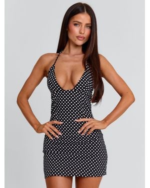 Outcast Tania Mini Dress Polka Dot - Blue