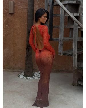 Outcast Dixie Maxi Dress Knit Ombre - Brown