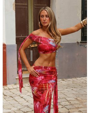 Outcast Ziana Maxi Skirt Crimson Lily - Red
