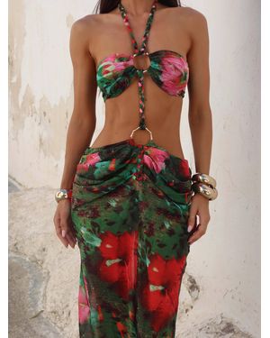 Outcast Hayami Maxi Dress Ruby Hibiscus - Red