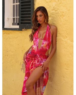 Outcast Olivi Maxi Dress Crimson Lily - Orange
