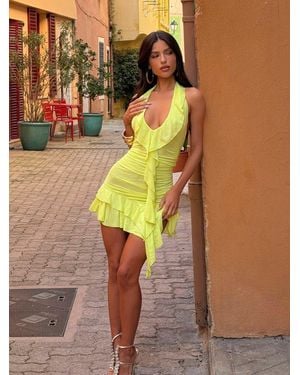Outcast Annika Mini Dress Chartreuse - Yellow