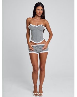 Outcast Junnie Corset Gingham - White