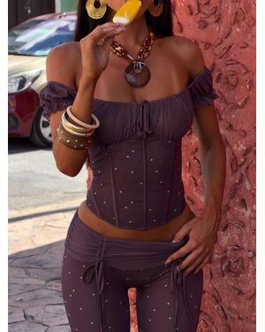 Outcast Corala Capri Pants Polka Dot - Purple