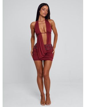 Outcast Santana Mini Dress Burgundy in Red | Lyst