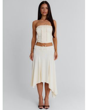 Outcast Val Midi Skirt Cream - White