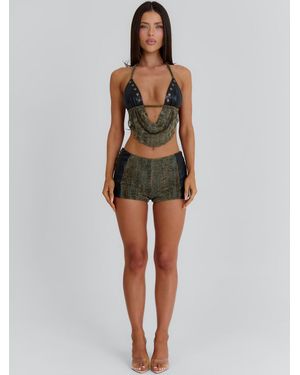 Outcast Braidy Crop Top Khaki - Green