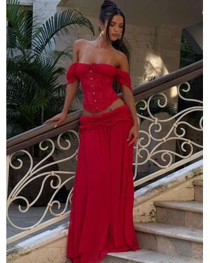 Outcast Lubela Maxi Skirt - Red