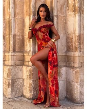 Outcast Maellenie Maxi Dress Rosalia - Red
