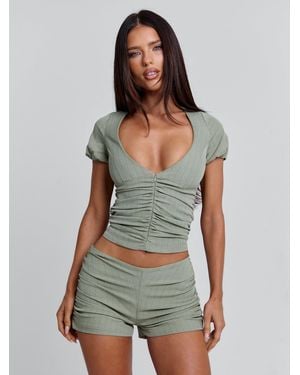 Outcast Liza Short Pinstripe - Green