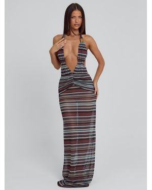 Outcast Mirai Maxi Dress Stripe - White