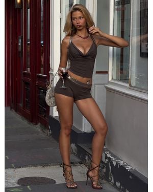 Outcast Erikka Crop Top Khaki - Gray