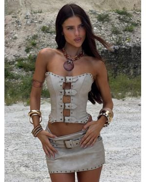 Outcast Rodeo Top Sand - Gray