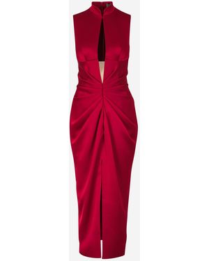 Rasario Vestido Midi Satén - Rojo