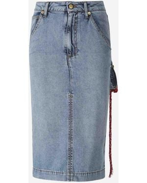 DARKPARK Falda Midi Denim - Azul