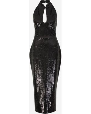 Rasario Vestido Midi Lentejuelas - Negro