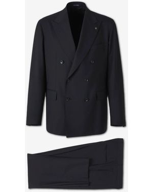 Tagliatore Traje Cruzado Liso - Azul