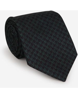 Isaia Corbata Pata De Gallo - Negro