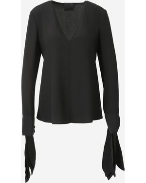 Givenchy Blusa Seda Nudos - Negro