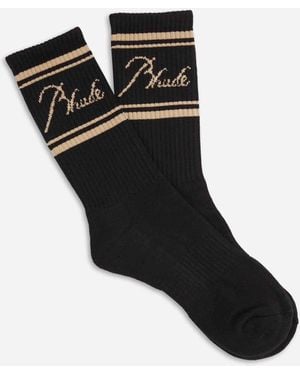 Rhude Calcetines Script Logo - Negro