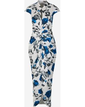 Rasario Vestido Midi Motivo - Azul