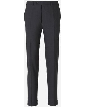 Canali Pantalones Formales Lana - Azul