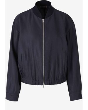 Peserico Cazadora Bomber Brillante - Azul
