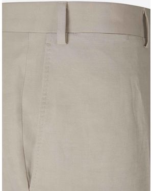 Canali Pantalones Lino Y Seda - Neutro