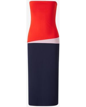 STAUD Vestido Midi Serena - Rojo