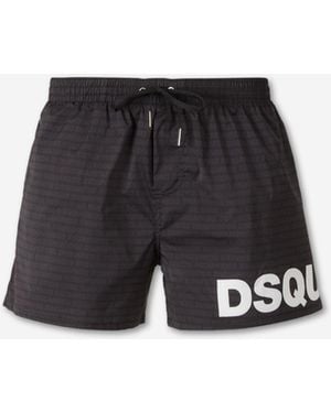 DSquared² Bañador Monograma Logo - Negro