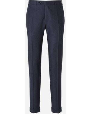 Canali Pantalones Formales Lana - Azul