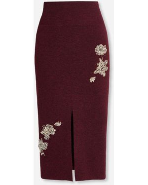 Erdem Falda Midi Punto - Rojo