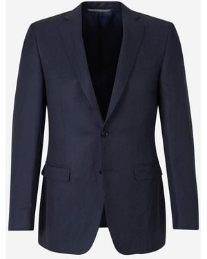 Canali Americana Lino Y Seda - Azul