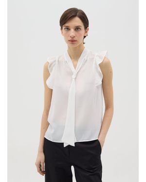 OVS Ovs Blusa Bianca Senza Maniche Con Volant, Donna, Taglia - Bianco