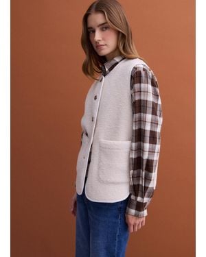 Piombo Gilet Girocollo Regular Fit - Marrone