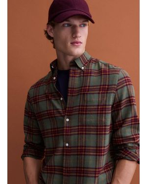 Piombo Camicia Flanella Verde E Gialla A Quadri - Marrone