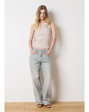 OVS Jeans A Gamba Larga Vita Media, Donna, Taglia - Bianco