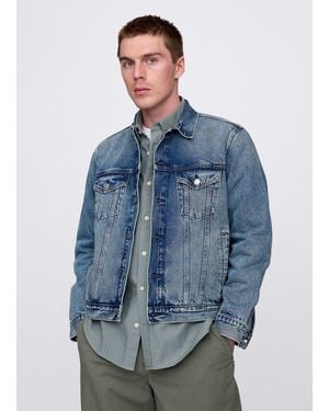 Gap Giacca corta in denim acid wash - Blu