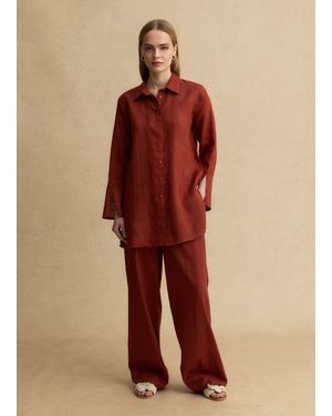 Les Copains Camicia Rossa - Marrone