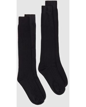 OVS Ovs Bipack Calze Lunghe A Costine, Uomo, Taglia - Nero