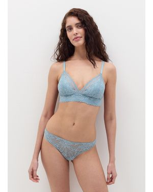 OVS Ovs Reggiseno Marta A Triangolo Pizzo Floreale, Donna, Taglia - Blu