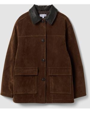 B.ANGEL Shacket Regular Fit Con Colletto A Contrasto, Donna, Taglia - Marrone