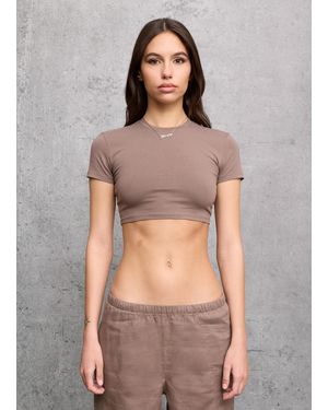 Utopia Crop T-Shirt Mocha, Donna, Taglia - Marrone